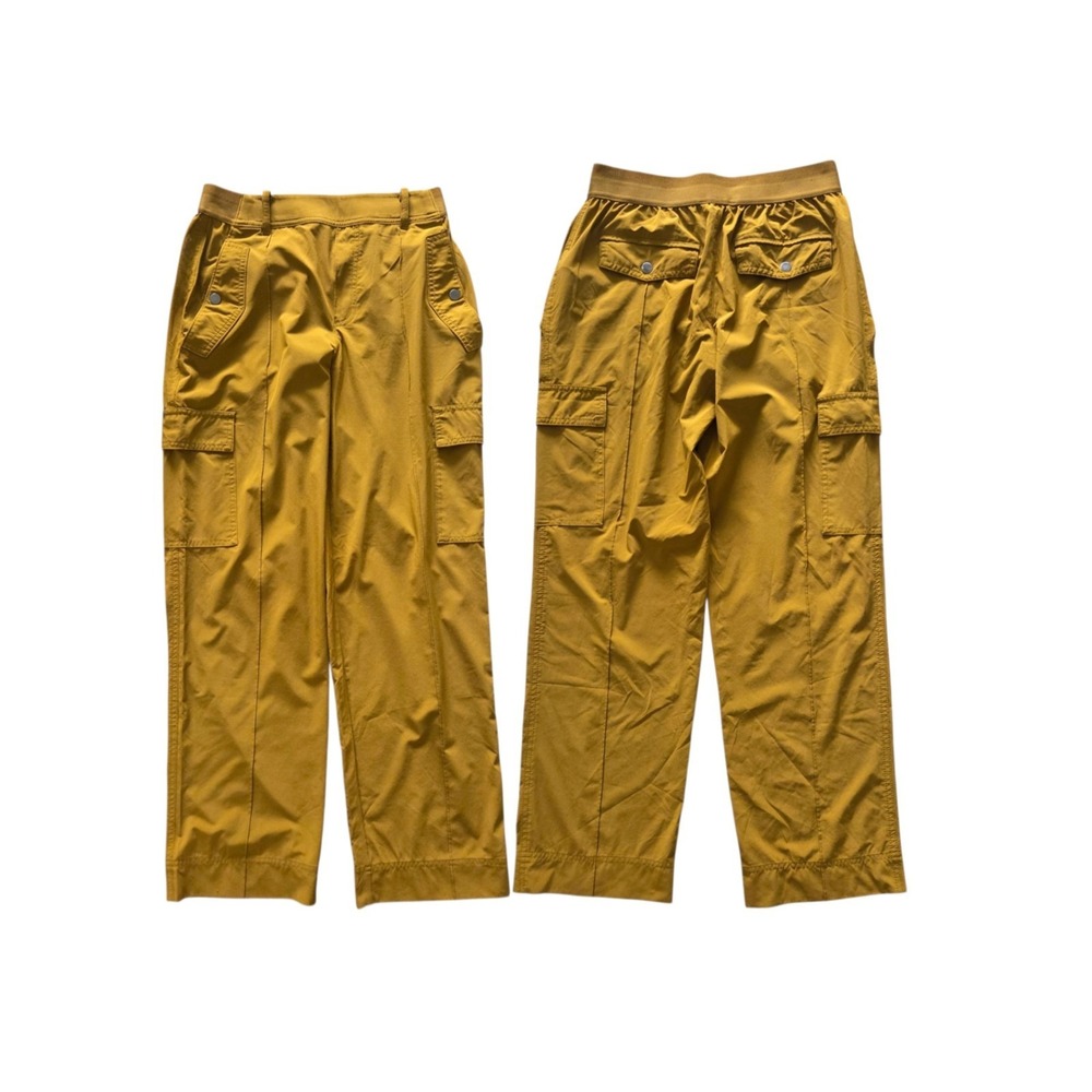 Athleta Vienna Cargo Pants Womens 4P Mustard Yellow Hiking Cargo Utility Stretch